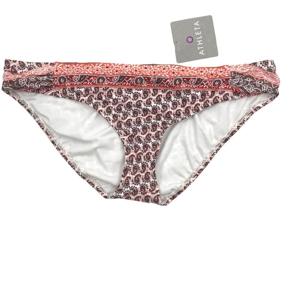 Athleta Bikini Bottom Bells Beach Melsun Paisley Multicolored‎ NWT Women's XL